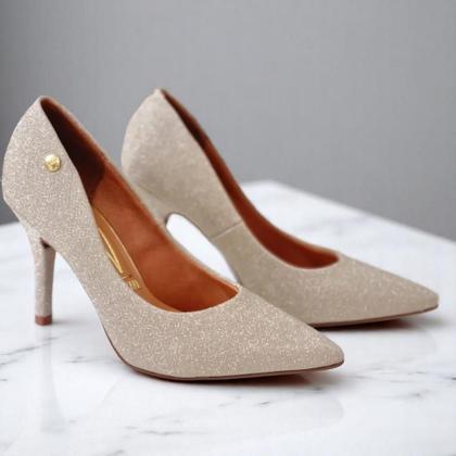 Imagem de Scarpin Glitter Salto Alto Feminino Vizzano