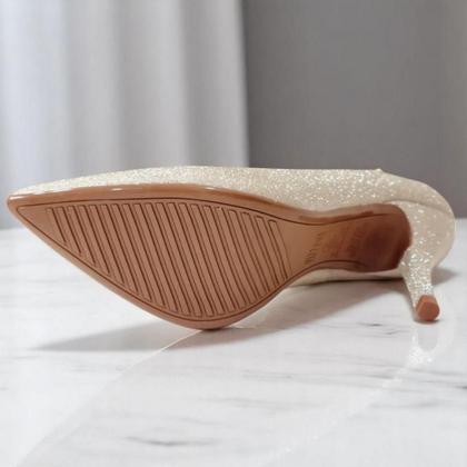 Imagem de Scarpin Glitter Salto Alto Feminino Vizzano