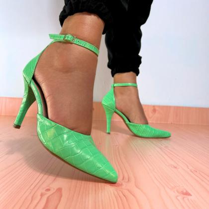 Imagem de Scarpin Mozione Sapato Feminino Salto Alto 10cm Com Fivela 107