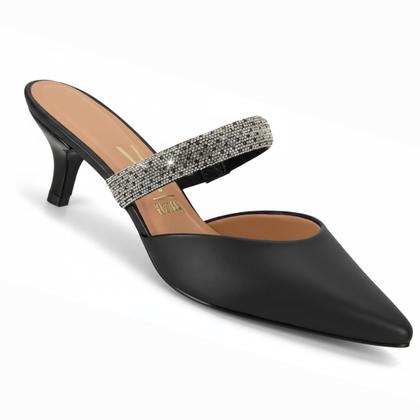 Imagem de Scarpin Mule Vizzano Bico Fino Tira Strass Brilho 1122.886