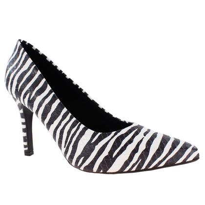 Imagem de Scarpin Salto Alto Fino 9cm Zebra Branca ER352
