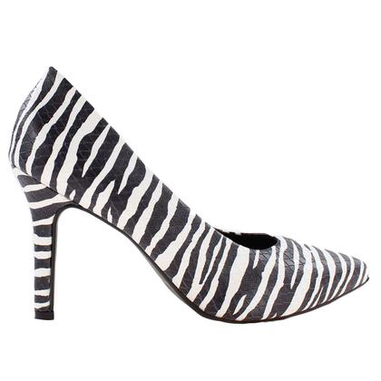 Imagem de Scarpin Salto Alto Fino 9cm Zebra Branca ER352