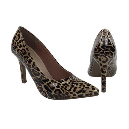 Imagem de Scarpin salto alto fino verniz onça animal print9 cm er204