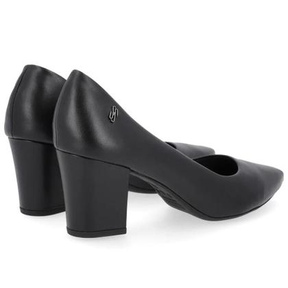 Imagem de Scarpin salto bloco detalhe costura usaflex couro