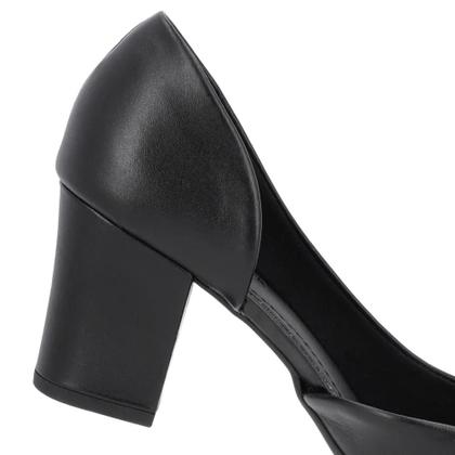 Imagem de Scarpin salto bloco detalhe costura usaflex couro