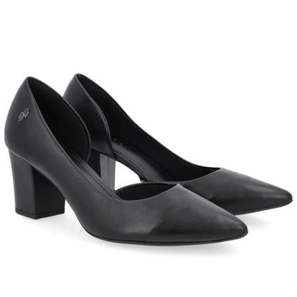 Imagem de Scarpin salto bloco detalhe costura usaflex couro