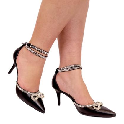 Imagem de Scarpin Salto Fino Com Laço e Tiras de Strass