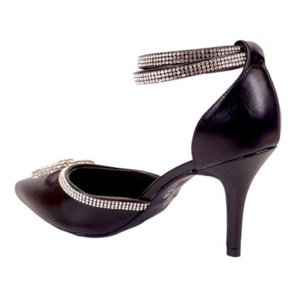 Imagem de Scarpin Salto Fino Com Laço e Tiras de Strass