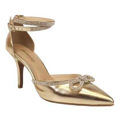 Imagem de Scarpin Salto Fino Com Laço e Tiras de Strass