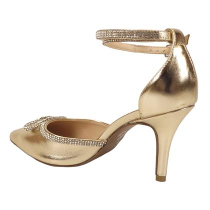 Imagem de Scarpin Salto Fino Com Laço e Tiras de Strass