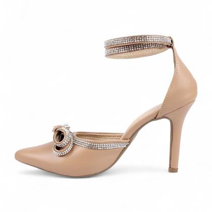 Imagem de Scarpin Salto Fino Com Laço e Tiras de Strass