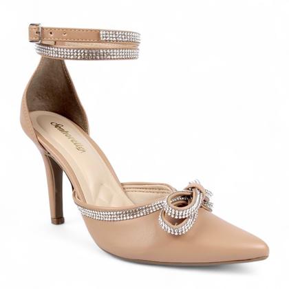 Imagem de Scarpin Salto Fino Com Laço e Tiras de Strass