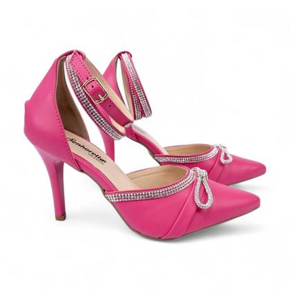 Imagem de Scarpin Salto Fino Com Laço e Tiras de Strass