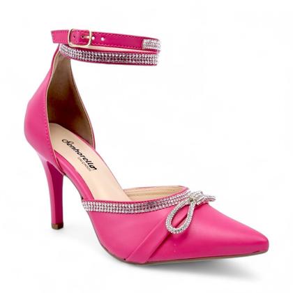 Imagem de Scarpin Salto Fino Com Laço e Tiras de Strass