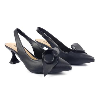 Imagem de Scarpin Slingback Salto Médio laço e Botão