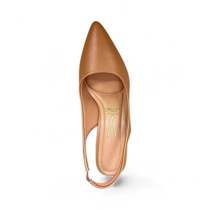 Imagem de Scarpin Slingback Vizzano 1290.503 Original de Salto Bloco Médio com Ajuste de Elástico e Bico Fino
