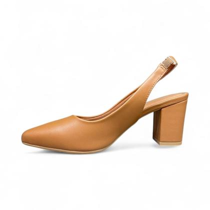 Imagem de Scarpin Slingback Vizzano 1290.503 Original de Salto Bloco Médio com Ajuste de Elástico e Bico Fino