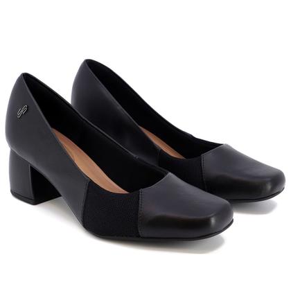 Imagem de Scarpin Usaflex AC2526 Salto Bloco Couro Feminino
