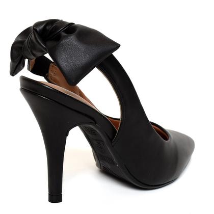 Imagem de Scarpin Vizzano Slingback Salto Alto Laço Calcanhar - Preto