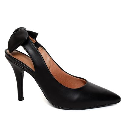 Imagem de Scarpin Vizzano Slingback Salto Alto Laço Calcanhar - Preto