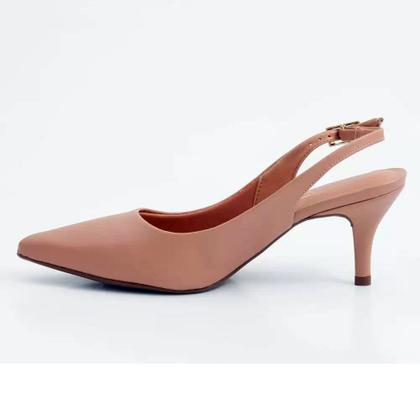 Imagem de Scarpin Vizzano Slingback Salto Fino Médio - Bege