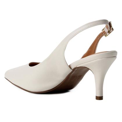 Imagem de Scarpin Vizzano Slingback Salto Fino Médio - Branco