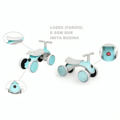 Imagem de Scooter Bike Bicicleta de Equilibrio Azul Infantil Bebe Criança 4 Rodas 18032 Buba