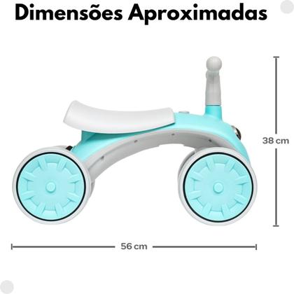 Imagem de Scooter Bike Bicicleta de Equilibrio Azul Infantil Bebe Criança 4 Rodas 18032 Buba
