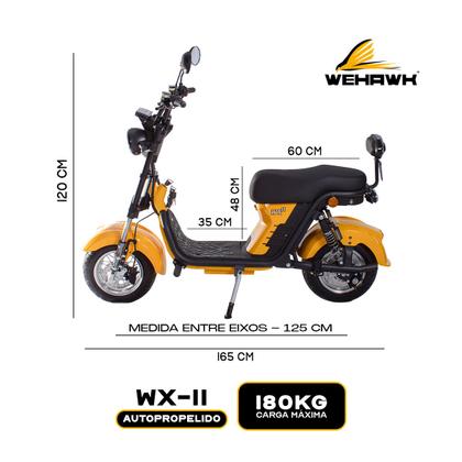 Imagem de Scooter Elétrica WeHawk WX11 1000W 60V com Bateria Removível, 2 Lugares, Painel Digital e Alarme  Sem CNH
