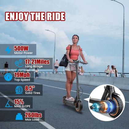 Imagem de Scooter elétrico Widoway Dobrável 500W 19Mph 30Km/h 30Km