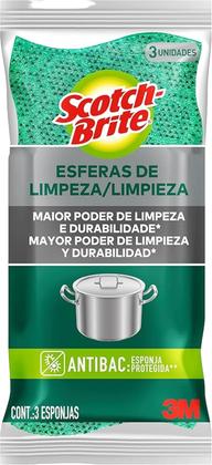 Imagem de ScotchBrite Esferas de Limpeza Antibac com 3 Esponjas