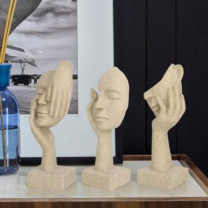 Imagem de Sculpture prosfalt Thinker Statue Modern Home Resin 3 unidades