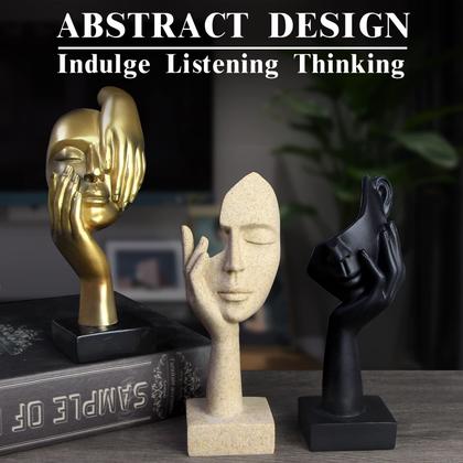 Imagem de Sculpture prosfalt Thinker Statue Modern Home Resin 3 unidades