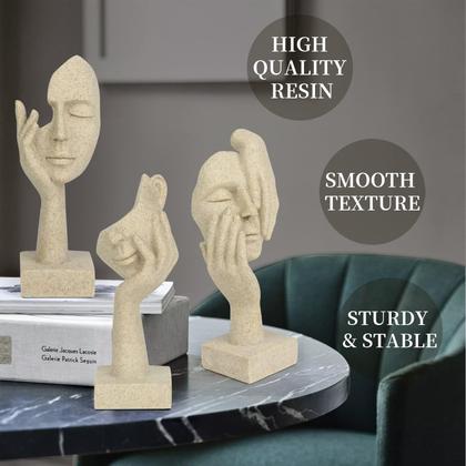 Imagem de Sculpture prosfalt Thinker Statue Modern Home Resin 3 unidades