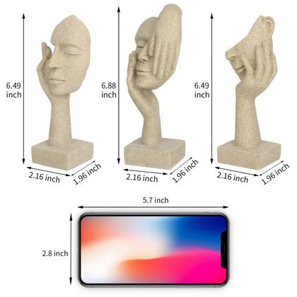 Imagem de Sculpture prosfalt Thinker Statue Modern Home Resin 3 unidades