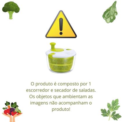 Imagem de Seca Salada Centrífuga Secador Folhas Verduras Legumes 5L