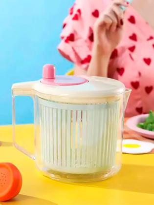 Imagem de Seca Salada Centrífuga Secadora De Folhas Manual - Verde