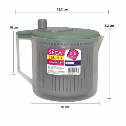 Imagem de Seca Salada com Cesto Compacta 2,5 L Mix Home