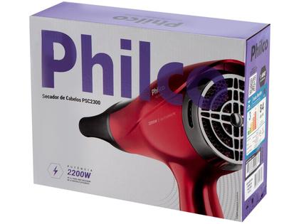 Imagem de Secador Cabelos Philco 2200W PSC2300 Bivolt Motor DC Vermelho Íons Tourmaline