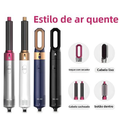 Imagem de Secador de Cabelo 5 em 1 com Pente de Ar Quente - Alisa, Ondula e Volumiza
