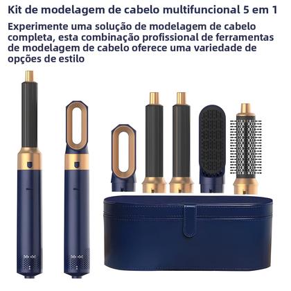 Imagem de Secador de Cabelo 5 em 1 com Pente de Ar Quente - Ondulação, Alisamento e Volume