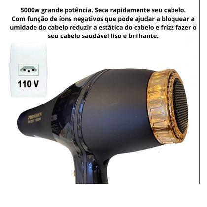 Imagem de Secador De Cabelo 5000 W De Potência 110v Barato Uso Profissional