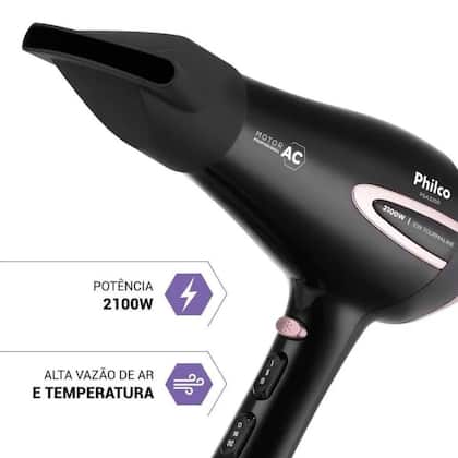 Imagem de Secador de Cabelo Com Difusor de Cachos Philco PSA3250 2100W Íon Potente Profissional