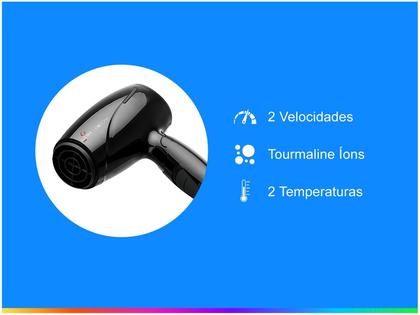Imagem de Secador de Cabelo Gama Italy EOLIC TRAVEL Black portátil Bivolt