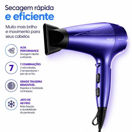 Imagem de Secador de Cabelo Glossy Color 2000W Secagem Rápida -