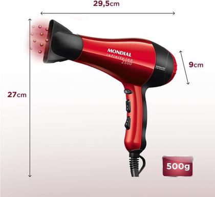Imagem de Secador de Cabelo Infinity Ion 2500 SC-12 Ergonômico Mondial