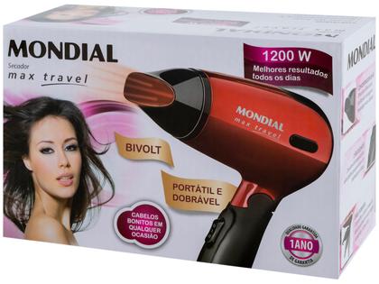 Imagem de Secador de Cabelo Mondial Max Travel SC-10 Vermelho