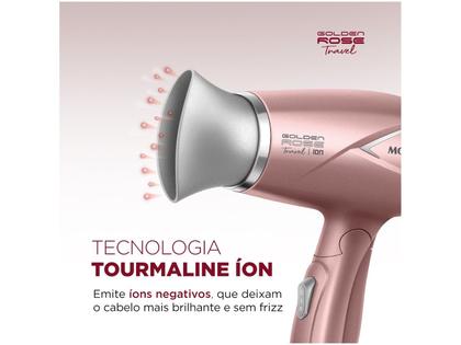 Imagem de Secador de Cabelo Mondial SC-47-GR Golden Rose para Viagem Dobrável com Íons Turmalina 1200W