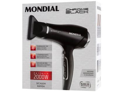 Imagem de Secador de Cabelo Mondial Tourmaline Íon Preto