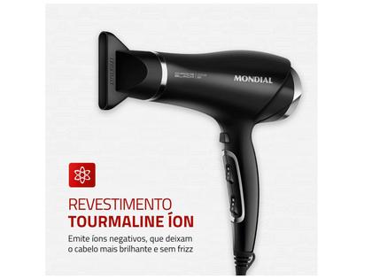 Imagem de Secador de Cabelo Mondial Tourmaline Íon Preto